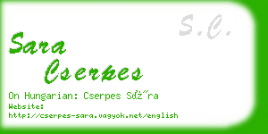 sara cserpes business card